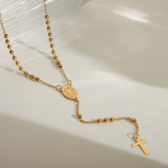 Wholesale Jewelry Religion Ethnic Style Classic Style Portrait Jesus Stainless Steel 203L 18K Gold Plated Necklace