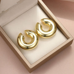 1 Pair Elegant Exaggerated Star Solid Color Flower Alloy Ear Cuffs