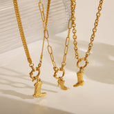 1 Piece 304 Stainless Steel 14K Gold Plated 18K Gold Plated Boots Charms Necklace Pendant Necklace