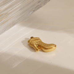 1 pieza de acero inoxidable 304 chapado en oro de 14 quilates y chapado en oro de 18 quilates con dijes de botas.