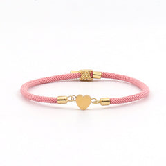 Classic Style Letter Heart Shape 304 Stainless Steel Nylon Wholesale Bracelets