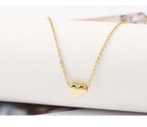 Wholesale Jewelry Simple Style Heart Shape 316L Stainless Steel 18K Gold Plated Three-dimensional Pendant Necklace