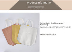 currency rose gold laser bag spot Hot Press color printing laser aluminum film clothing shopping non-woven bag