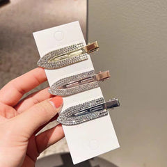 Pinza para el cabello de aleación de color sólido de estilo sencillo para mujer