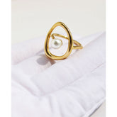 Anillos geométricos chapados en latón