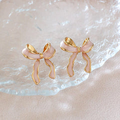1 Pair Princess Cute Bow Knot Alloy Ear Studs