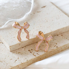 1 Pair Princess Cute Bow Knot Alloy Ear Studs
