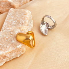 Wholesale Jewelry Casual Retro Simple Style Geometric 201 Stainless Steel 18K Gold Plated Open Rings