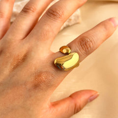 Wholesale Jewelry Casual Retro Simple Style Geometric 201 Stainless Steel 18K Gold Plated Open Rings
