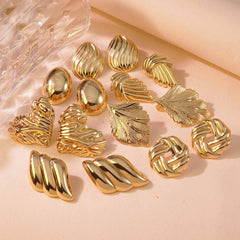 1 Pair Simple Style Commute Geometric 304 Stainless Steel Imitation Gold Ear Studs