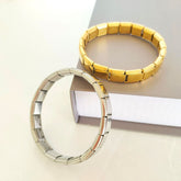 Pulseras de acero inoxidable 304 de color sólido, estilo simple e informal, a granel