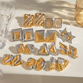 1 Pair Elegant Simple Style Classic Style Geometric Mixed Color Plating 304 Stainless Steel Ear Studs