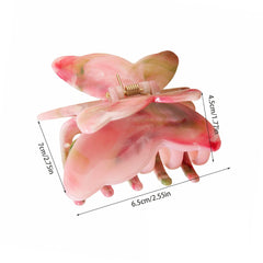 Pinzas para el pelo con diseño de mariposa de mármol informal para mujer, láminas de ácido acético, barniz para hornear