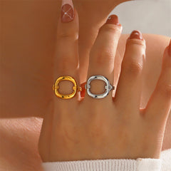 Wholesale Jewelry Simple Style Classic Style Commute Geometric 304 Stainless Steel 18K Gold Plated Open Rings
