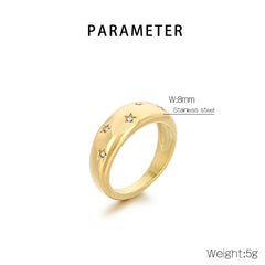 Wholesale Jewelry Vintage Style Classic Style Hexagram 304 Stainless Steel 18K Gold Plated Rings