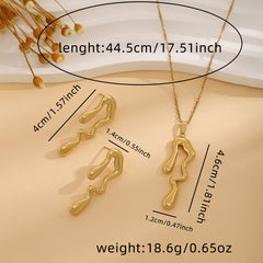 Wholesale Jewelry Elegant Retro Geometric Heart Shape Flower Stainless Steel Plating Jewelry Set