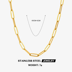 Wholesale Jewelry Simple Style chain 304 Stainless Steel 18K Gold Plated Plating Necklace