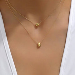 Wholesale Jewelry Simple Style Classic Style Commute Water Droplets 304 Stainless Steel Double Layer Necklaces