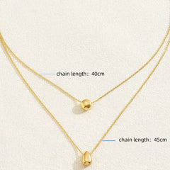 Wholesale Jewelry Simple Style Classic Style Commute Water Droplets 304 Stainless Steel Double Layer Necklaces