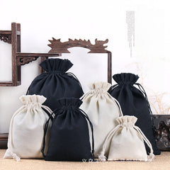 New canvas drawstring bag jewelry packaging bag sachet empty bag Wenwan cloth bag cotton and linen drawstring bag wholesale