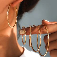 1 Pair Basic Simple Style Classic Style Round 304 Stainless Steel 18K Gold Plated Earrings