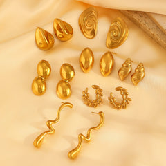 1 Pair Retro Simple Style Commute Geometric 304 Stainless Steel 18K Gold Plated Ear Studs