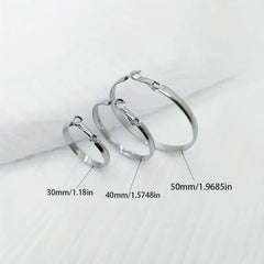 1 Pair Simple Style Round 304 Stainless Steel 18K Gold Plated Earrings