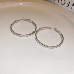 1 Pair Simple Style Round 304 Stainless Steel 18K Gold Plated Earrings