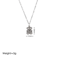 Wholesale Jewelry Cute Vintage Style Simple Style little bear 304 Stainless Steel 18K Gold Plated Jewelry Set