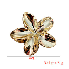 Cross-Border New Arrival Gold and Silver Color Bauhinia Large Grip 8cm Plumeria Rubra Barrettes Female Head Shark Clip Headwear