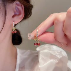 1 Pair Roman Style Artistic British Style Cherry Alloy Earrings