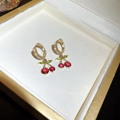 1 Pair Roman Style Artistic British Style Cherry Alloy Earrings