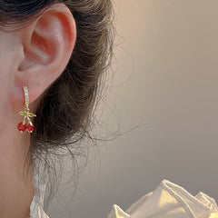 1 Pair Roman Style Artistic British Style Cherry Alloy Earrings