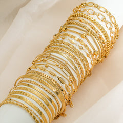 Modern Style Classic Style Letter Solid Color 304 Stainless Steel Bracelets In Bulk