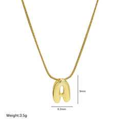 Wholesale Jewelry Basic Modern Style Classic Style Letter 304 Stainless Steel Brass Plating Pendant Necklace