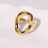 Wholesale Jewelry IG Style Modern Style Simple Style Geometric 304 Stainless Steel 18K Gold Plated Open Rings