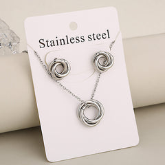 Wholesale Jewelry Casual Vacation Classic Style Circle 304 Stainless Steel 18K Gold Plated Jewelry Set