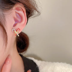 1 Pair Christmas Elegant Simple Style Bow Knot Alloy Ear Studs