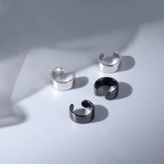 Clips para orejas sin orejas perforadas, pendientes negros, clips para orejas de niño