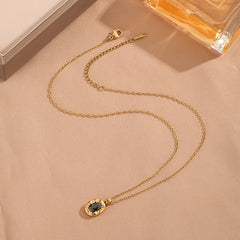 18K Gold Plated Pearl Rice Bead Necklace Clavicle Chain Women