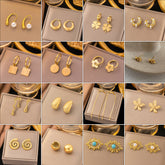 1 Pair Sweet Simple Style Heart Shape Bow Knot Shell Plating Titanium Steel Drop Earrings