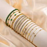 Heart Shape Titanium Steel Rhinestones Bracelets