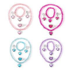 Anillo infantil de la princesa Elsa de Frozen, collar infantil, pendientes infantiles, conjunto de cuatro piezas, joyería infantil Spot