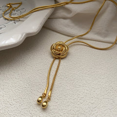 Metal Adjustable Camellia Necklace pendants 2 pieces