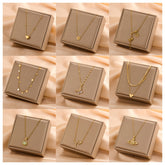 Simple Style Classic Style Four Leaf Clover Heart Shape Titanium Steel Wholesale Pendant Necklace