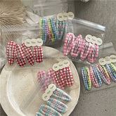 Accesorios para el cabello para niños, horquilla a cuadros sencilla para niña, linda pinza floral para bebé, pinza para flequillo con forma de gota de agua