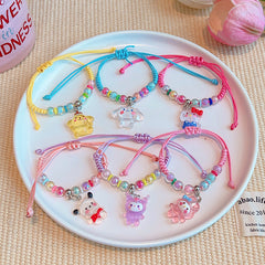 Pulsera Kulomi para niños, joyería Sanrio para niñas, linda cuerda de mano de dibujos animados para bebés, pequeños regalos, accesorios exquisitos