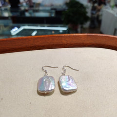 Pendientes de perlas barrocas, pendientes de forma especial, pendientes de plata S925