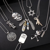 Titanium steel necklace hip-hop alloy pendant men's and women's sweater chain