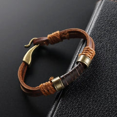 Men's Bracelet Leather Weave Hand Rope Vintage Bracelet Accessories Cow Leather Bracelet